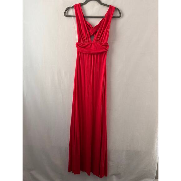 Rachel Pally Selena Maxi Dress Wildberry Coral Pink Stretchy Modal NEW Small - Picture 2 of 7